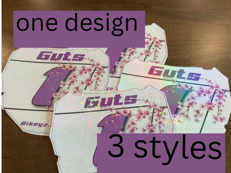 Cherry Blossom Number Plate decal— ODI Compatible | 	 3 Finishes