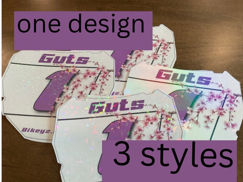 Cherry Blossom Number Plate decal— ODI Compatible | 	 3 Finishes