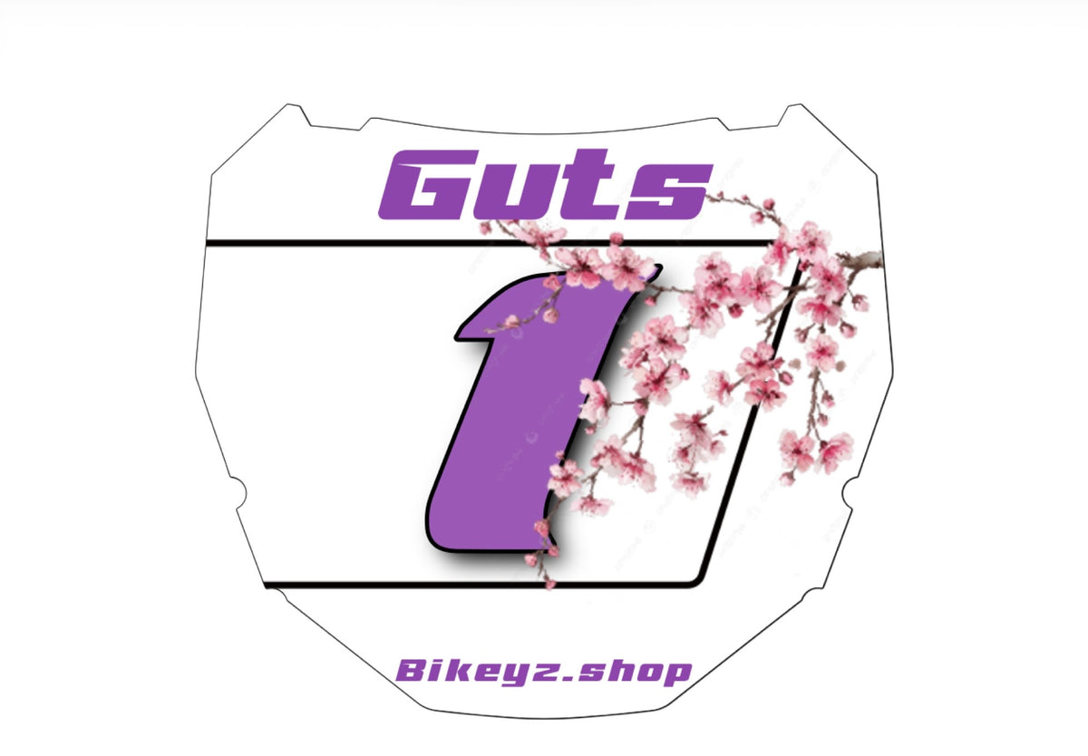 Cherry Blossom Number Plate decal— ODI Compatible | 	 3 Finishes