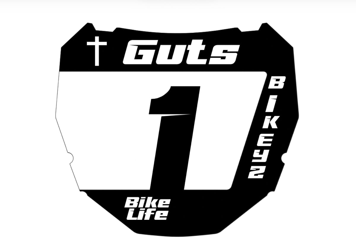Cross Number Plate Decal — ODI Compatible | Black & White