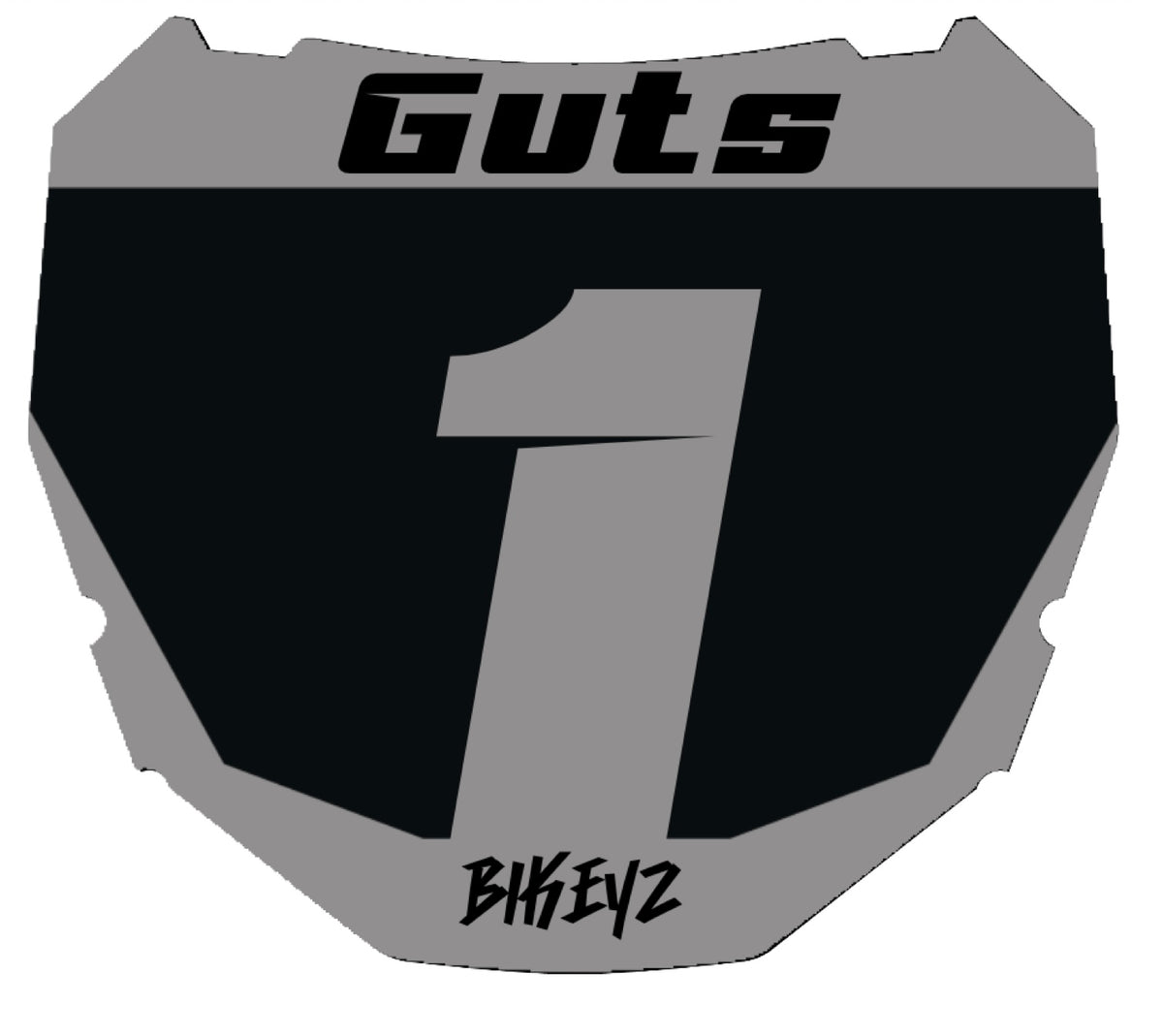 Black & Gray 1 Number Plate Decal — ODI Compatible